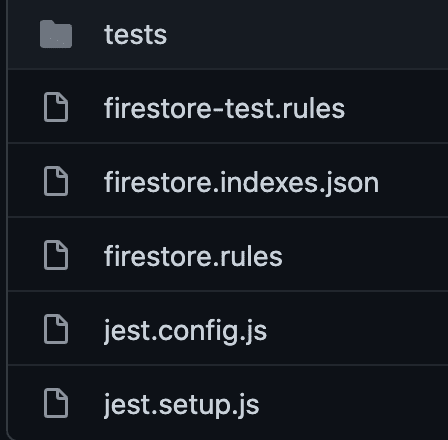 Screenshot of the repository firestore folder structure